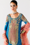 03-Piece - Hand Embellished Kattan Silk with Organza Moqesh Dupatta - Ready To Wear