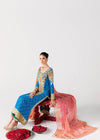 03-Piece - Hand Embellished Kattan Silk with Organza Moqesh Dupatta - Ready To Wear