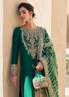 03-Piece Embroidered Korean Silk With Heavy Organza Dupatta - Ready To Wear