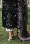 Noir & Soft Violet: Embroidered Lawn Suit With Printed Chiffon Dupatta | Ready To Wear