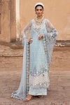 Powder Blue & Ivory Accent: Embroidered Chiffon Suit | Ready To Wear