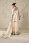 Moonlight Ivory: Embroidered Chiffon Suit | Ready To Wear