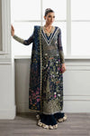 Midnight Navy & Gold: Embroidered Organza Long Shirt | Ready To Wear