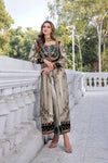 03-Piece Copper Embellishment Suit - Ready To Wear
