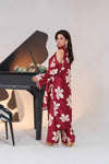 Satin Silk 3-Piece Printed Suit with Shamooz Silk Shawl | Ready to Wear