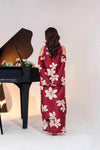 Satin Silk 3-Piece Printed Suit with Shamooz Silk Shawl | Ready to Wear