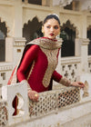 03-Piece Embroidered Korean Silk With Heavy Organza Dupatta - Ready To Wear