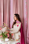 Embroidered Shamoze Silk Pearl Work 3-Piece Suit | Ready To Wear