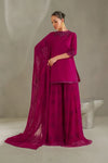 Deep Fuschia: Embroidered Short Kurti Suit | Ready To Wear