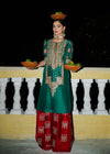 03-Piece Raw Silk Suit With Embroidery - Ready To Wear