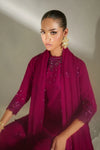 Deep Fuschia: Embroidered Short Kurti Suit | Ready To Wear