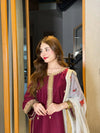 Embroidered Shamooz Silk 3-Piece Suit | Ready To Wear