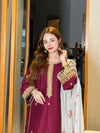 Embroidered Shamooz Silk 3-Piece Suit | Ready To Wear