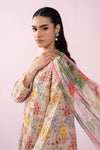 03-Piece Printed Lawn Suit With Chiffon Dupatta | Ready To Wear