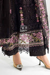 Jet Black & Blush Pink Luxury Embroidered Chiffon Suit | Ready to Wear
