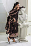 Jet Black & Blush Pink Luxury Embroidered Chiffon Suit | Ready to Wear