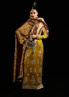 Mustard Hand-Embellished Satin Silk Long Shirt - Ready To Wear