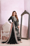 Black Velvet Embroidered Wedding Suit with Velvet Shawl | Ready to Wear