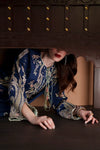 Royal Indigo Blue: Embroidered Silk Kaftan | Ready To Wear