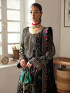 Pitch Black & Metallic Gold: Embroidered Chiffon Suit | Ready To Wear