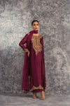 03-Piece Sheesha Silk With Embroidery - Ready To Wear