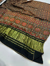 Pure Gujji silk Ajrak And Chunri Hand work Full Size Dupatta With Paltawa