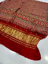Pure Gujji silk Ajrak And Chunri Hand work Full Size Dupatta With Paltawa