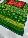 Pure Gujji silk Ajrak And Chunri Hand work Full Size Dupatta With Paltawa