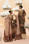 Deep Antique Bronze & Charcoal: Embroidered Organza Suit | Ready To Wear