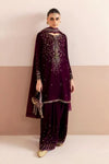 3 Piece Stitched Velvet Embroidered Suit - Ready To Wear