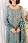 03-Piece Chiffon Suit With Embroidery & Adda Work - Ready To Wear