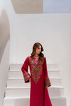3 Piece Boski Linen Suit With Chiffon Dupatta | Ready To Wear