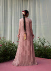 Chiffon Embroidered Long Shirt Gown with Raw Silk Lehnga – Ready to Wear